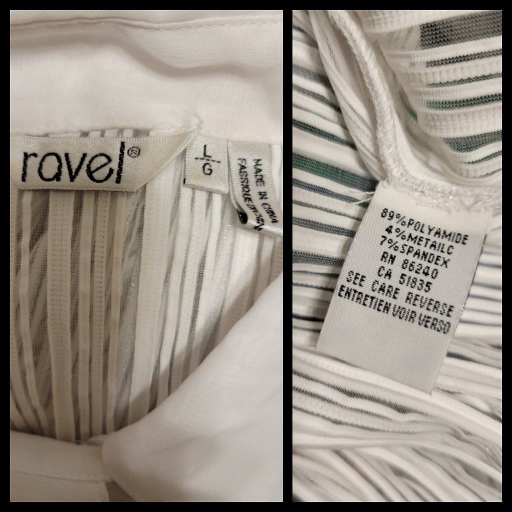 Ravel ruffle pinafore metalic sheer top L - Picture 2 of 9